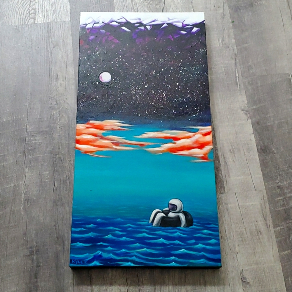 Spaceman Acrylic Painting